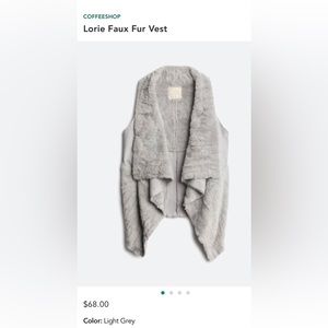 Coffeeshop Loree faux fur vest. Originally purchased from Stitchfix.